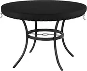 Round Patio Furniture Cover, 106 x 10 cm, 420D Waterproof UV Resistant Table Protector, Black