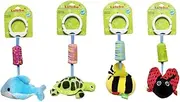 HONITANO Animal Shaped Cradle Rattles Dolphin Hanging Bedside Bells Develop Tactile Senses Hand Eye Coordination for Strollers Carriers Engaging Cartoon Pendant