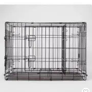 Wire Collapsible Dog Crate - L - Black - Boots & Barkley™(36x23x25)