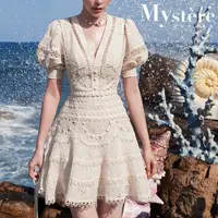 在飛比找誠品線上優惠-My'stere韓國浪漫氣質收腰設計泡泡袖洋裝-S