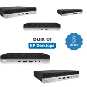 Bulk of 5x HP EliteDesk 800 G4 Mini Desktop PC i5-8500T 2.1GHz 8GB RAM 128GB NVMe Windows 11 - Refurbished (Grade A)