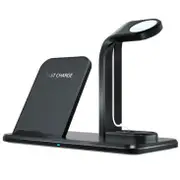 N35 3 in 1 Separated Design Quick Wireless Charger for iPhone, Apple Watch, AirPods (Black)