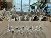 9 Marc Aurel Nachtmann Crystal Glass Swirl Frosted Fan Stemware Wine, NWT