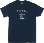Thrasher Gonz Logo Mark Gonzales Art Navy Blue T-Shirt