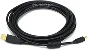 Monoprice 15-Feet USB 2.0 A Male to Mini-B 5pin Male 28/24AWG Cable with Ferrite Core (Gold Plated) (105450)