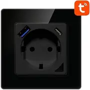 Smart WiFi Wall Socket Avatto N-WOT10-USB-B TUYA USB USB-C (black)