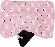 リキシマウケ Cartoon Bear Pattern Pet Blanket High-Quality Coral Fleece Printed Non-Fading Soft Comfortable Fade-Resistant Bed Sheet Pink L