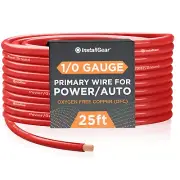Cable de conexión a tierra de cobre puro AWG OFC (25 pies rojo)