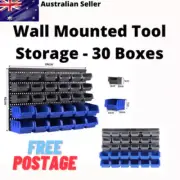 30 Tool Storage Bins Tool box Wall Mounted Organiser Garage Workshop Boxes