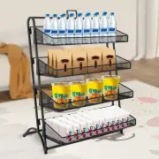 4 Tiers Retail Counter Display Iron Rack Food Snack Candy Display Stand Black