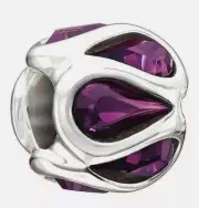 ✨ CHAMILIA EMBRACE DARK AMETHYST CHARM - SWAROVSKI STERLING BEAD 2038-0937