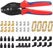 Ratchet Spark Plug Wire Crimper Set 25Pcs Spark Plug Crimping Tool 180 Degree