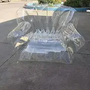 Transparent Inflatable Couch for Adults - Multicolored Transparent PVC Air Sofa Loveseat Blow Up Couch Bean Bag Lazy Sofa Chair Lounger for Beach/Office/Outdoor/Travel/Camping/Picnic/Swimming Pool (C