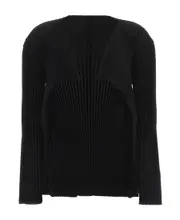 Issey Miyake Open-Front Curved Hem Jacket 2 Black