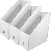 Tofficu 3Pcs Standing Magazine File Holder for Office Desk Organization Stylish Document Storage Racks Versatile File Organizers for Papers and Books Wide Design