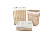 6 Piece Wicker Storage Baskets With Liner Set