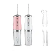 2pcs Water Flosser Electric Water Cordless Cordless Teeth Cleaner for Home Travel -White and Pink