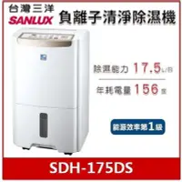 在飛比找Yahoo!奇摩拍賣優惠-【SANLUX 台灣三洋】17.5公升一級能效除濕清淨機(S