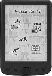 E Book Reader with Ink Screen 6 Inch, E Reader, Electric Book Reader Touch Screen with 8G Memory 2500mAh Battery Lightweight Electric Reader, Comfortable Grip