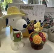 PEANUTS Snoopy & Woodstock Gardening Salt & Pepper Set Cracker Barrel NIB