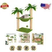 Easy Assembly Cat Tree with Hammock & Premium Scratch Post for Indoor Kittens