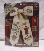 Debbie Mumm Counted Cross Stitch Door BowAngels Gather Here MIP Dimensions
