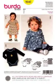 Burda Sewing Pattern 9347 Burda Kids Dress and Bodysuit Sizes 3M-2