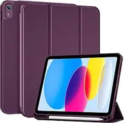 ProCase for iPad (A16) 11th Generation 11 Inch 2025/ iPad 10th Generation 10.9 Inch 2022 Case with Pencil Holder, Hybrid Cover with Soft TPU Back, Supports Touch ID, Auto Wake/Sleep -Darkpurple