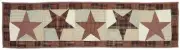 Hand Quilted Country Patchwork Table Runner Burgundy Red and Tan Abilene Star