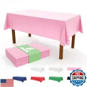 IVAPUPU 6 Pack Pink Disposable Tablecloth - Waterproof Plastic Table Cloth fo