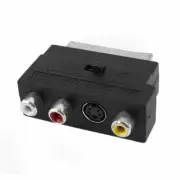 RGB Scart to Composite 3RCA S-Video AV TV Audio Converter Adapter Black