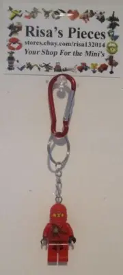 LEGO Mini-Figure Carabiner Keychain - Red Ninja (1 Keychain)