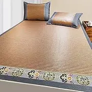Foldable Rattan Mattress, Breathable Smooth Wear Bed Sheet,Breathable Carbonized Summer Rattan Sleeping Mat