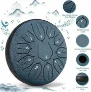 Steel Tongue Drum Percussion, 6 Inch 11 Notes Musical Instruments, Music Gifts for Family Friends (Navy blue)