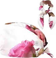 [YTYVAGT] Scrub Caps Women,Scrub Hats Suitable for Women,Chihuahua Dog and Rose
