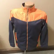 Starter Boy's Athletic Tricot Track Jacket Dk. Gray/Orange Boy's XL 14/16 NWT