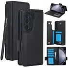 For Samsung Galaxy Z Fold6 Fold5 Leather Wallet Case with Pen Holder & Stylus