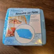 4 pack Small KoolGo Reusable Ice Pack for Lunch Boxes & Coolers