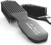 Black Detangler Brush by Felicia Leatherwood - For Kinky, Curly, Wavy 4c or Straight Hair - Tame Your Tangles Smooth Your Coils - Pain Free for All Ages