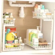 Under Sink Organizer, 2 Pack Under Sink Organizers and Storage, 2-Tier Pull
