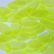 Ellipse Oval Vinyl Shape 1.5" Yellow Go Go Fluorescent Edge Glow