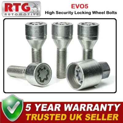 4x EVO5 Locking Wheel Bolts For Mclaren Senna 2018 On (Alloy Wheels) Silver