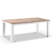 Balmoral 1.8M Outdoor Rectangle Aluminium Teak Top Dining Table