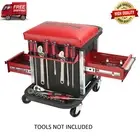 Craftsman Garage Glider Sliding Rolling Portable Tool Chest Seat Stool 2 Drawer