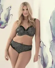 Elomi Tricia Collection Full Cut Brief Panty Scribble Black 4225 M L