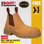 Oliver Work Boots 55322. Wheat, Elastic Sided, Steel Toe Safety. UPDATED STYLE!