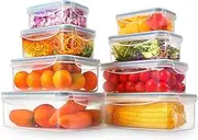 8 PCS Glass Food Storage Containers with Lids – 550ml/1000ml/1500ml/2500ml – Durable Heat-Resistant Stackable Containers for Meal Prep, Microwave, Freezer & Fridge – BPA-Free & Leakproof