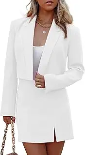 [RAISECOM] Women's Lapel Collar Long Sleeve Blazer and Split High Waisted Mini Skirt Suit Set