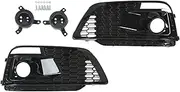 Fog Light Grille Anti Scratch Simple Installation Dustproof Fog Lamp Cover Weather Resistant Glossy Black Sturdy for Car