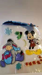 Eeyore And Mickey Mouse Christmas Window Cling